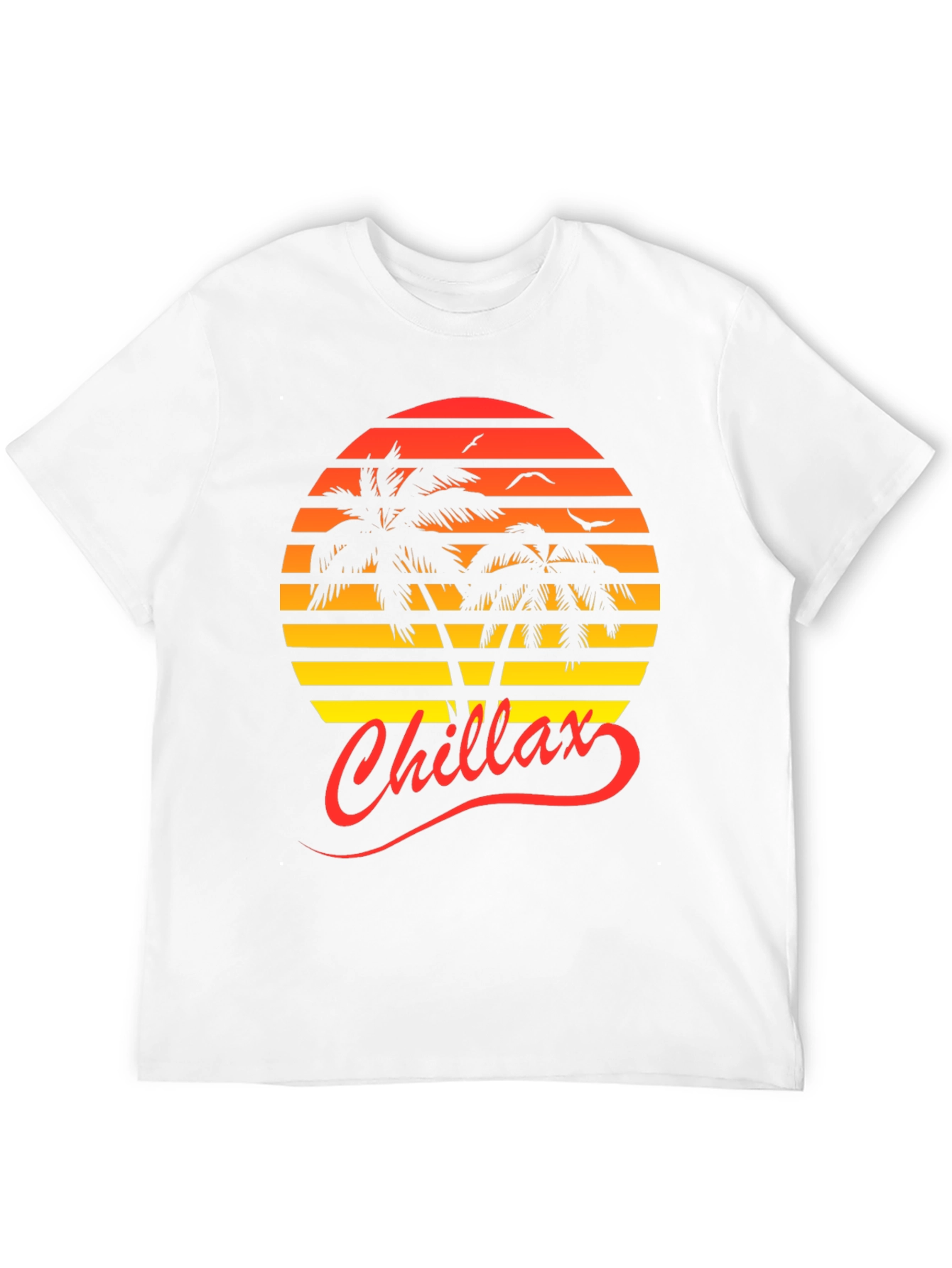 Chillax Sunset Palm Tree Graphic Tee