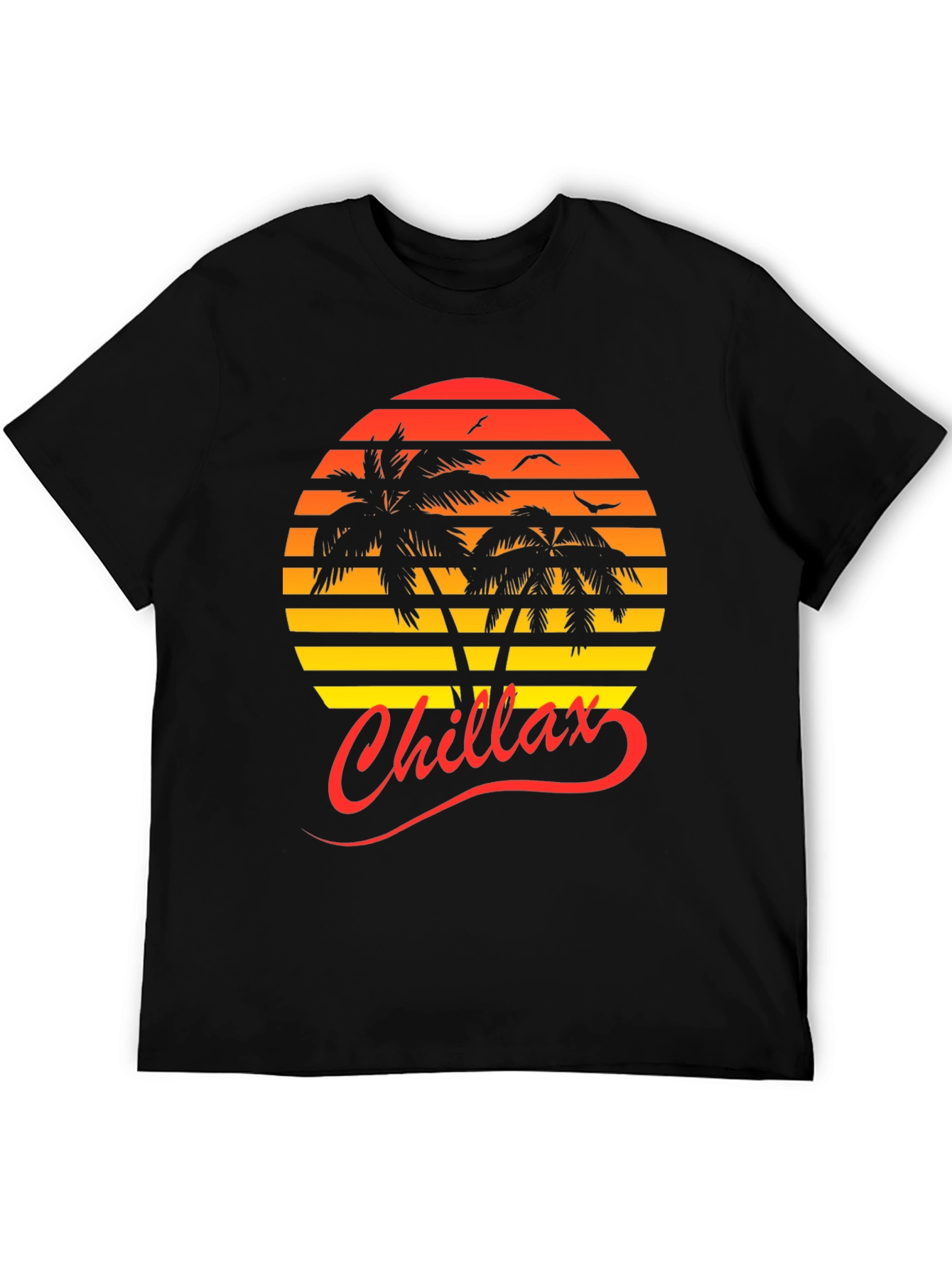 Chillax Sunset Palm Tree Graphic Tee