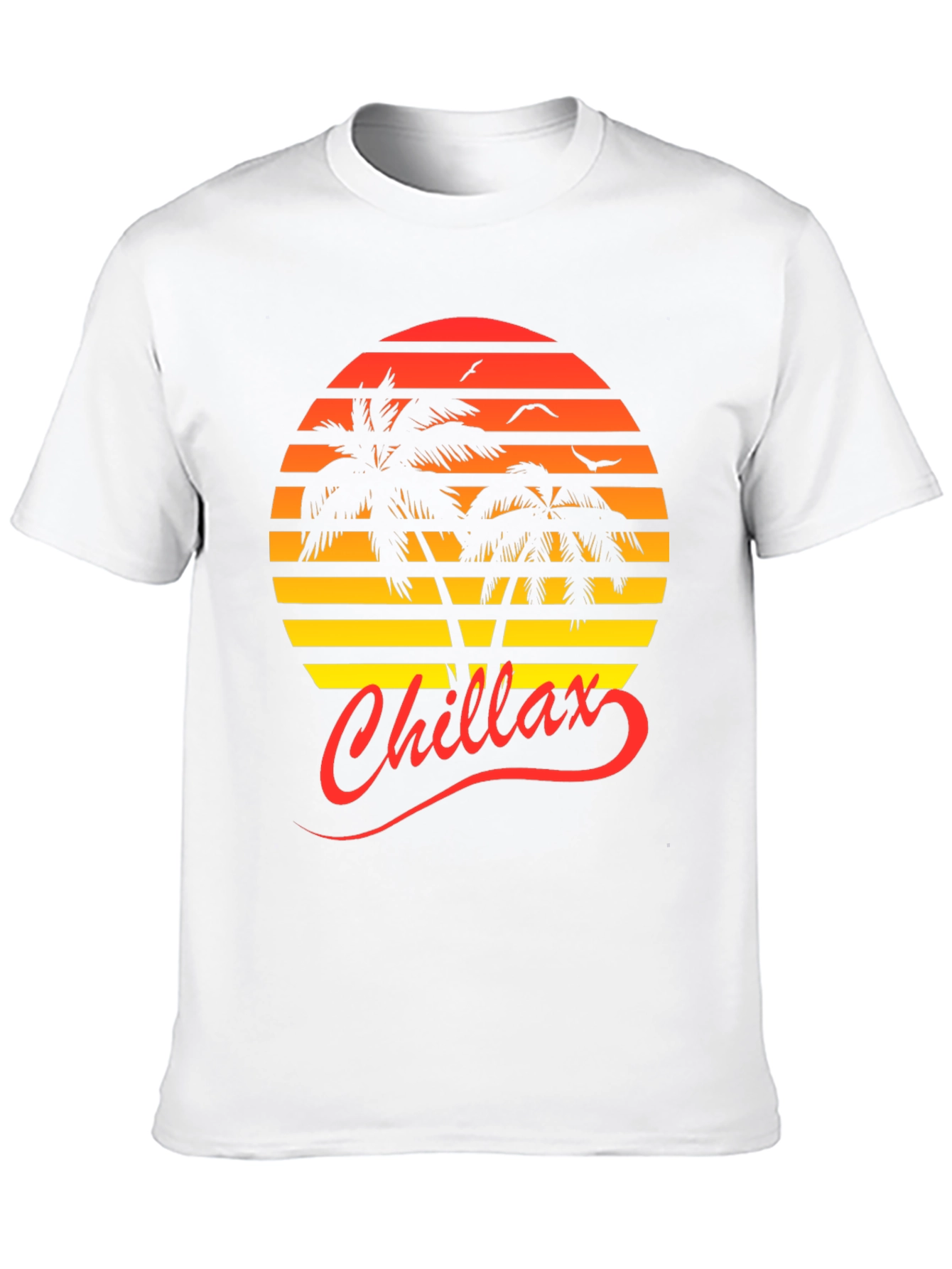 Chillax Sunset Palm Tree Graphic Tee