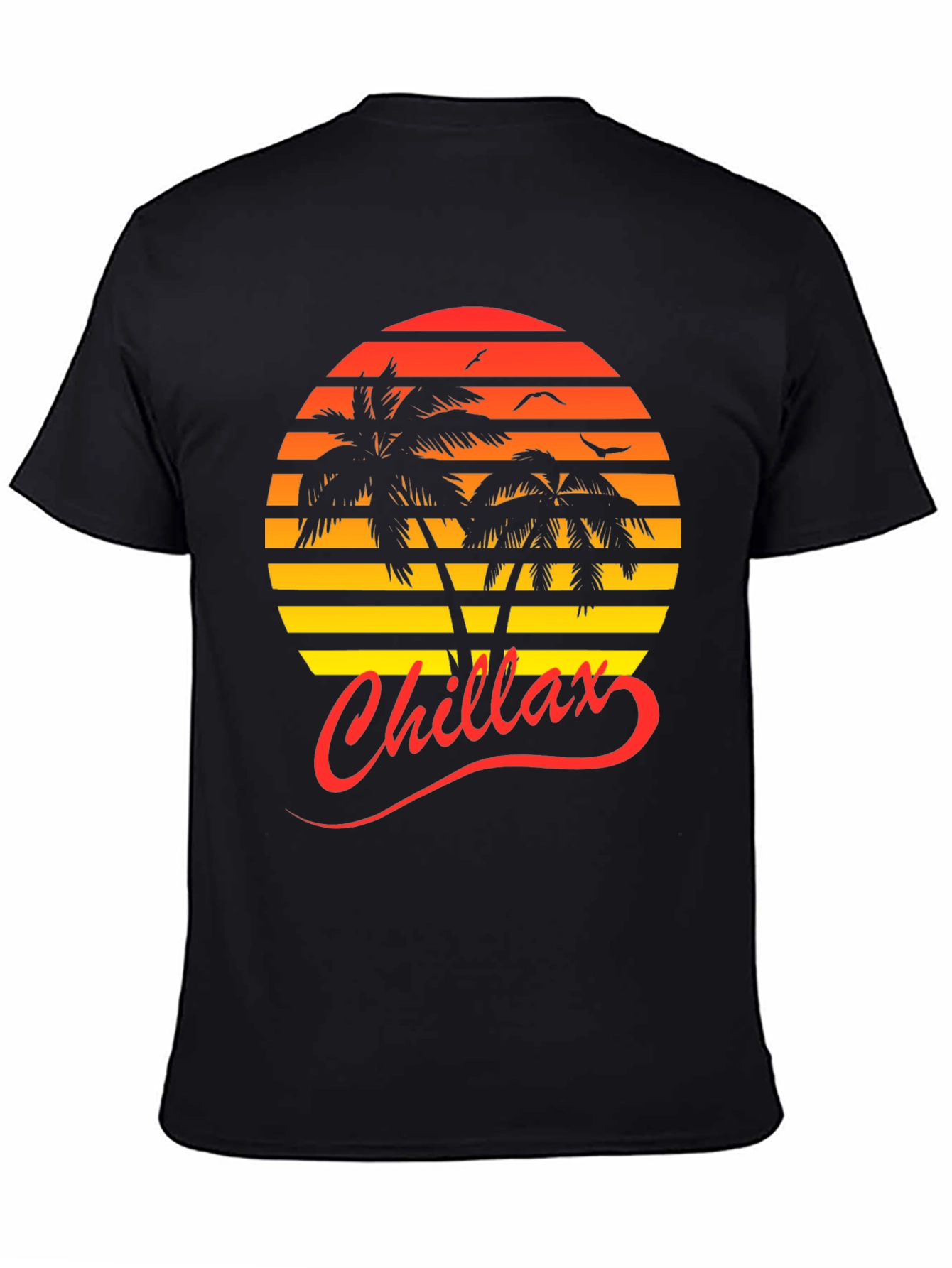 Chillax Sunset Palm Tree Graphic Tee