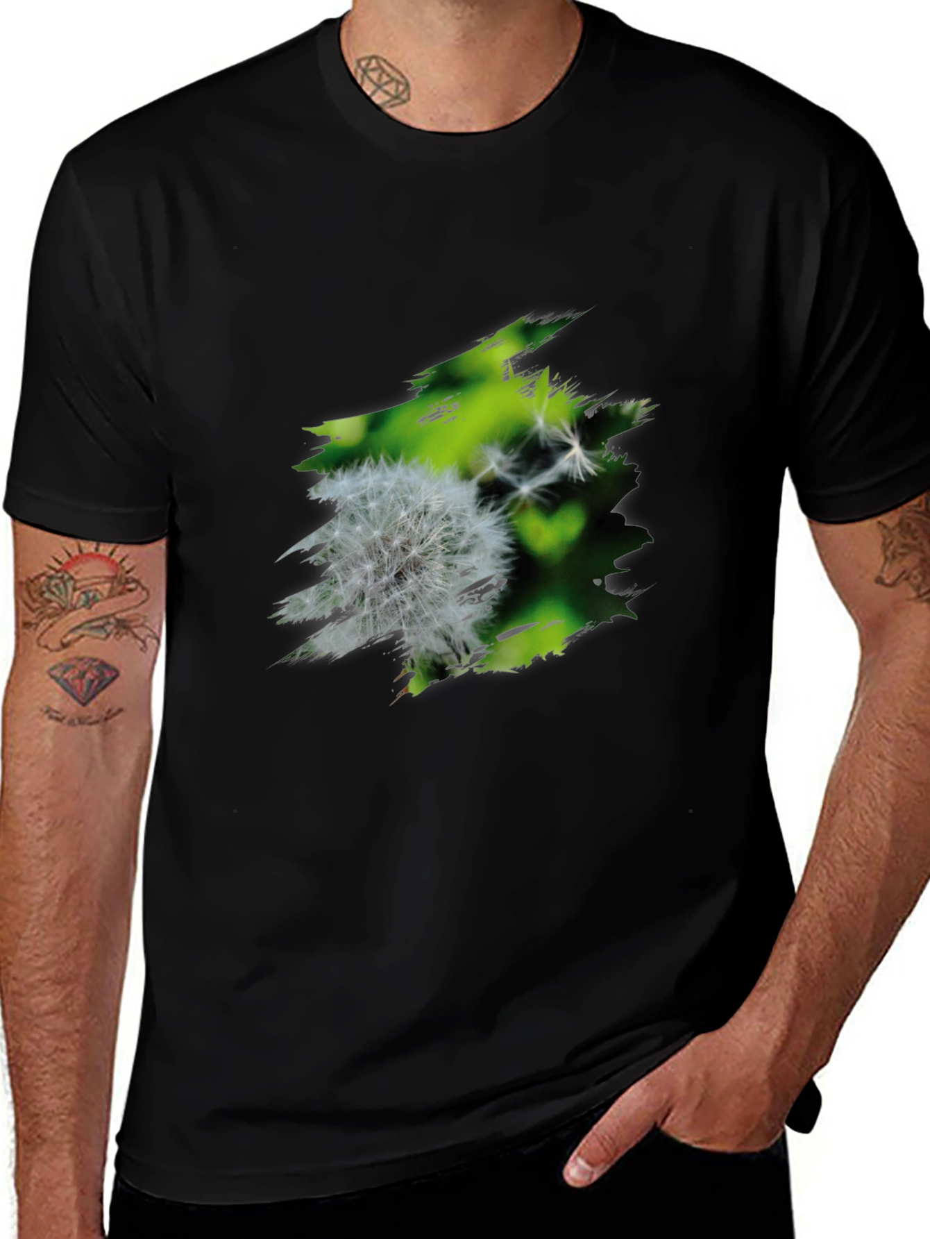 Dandelion Graphic Black T-Shirt