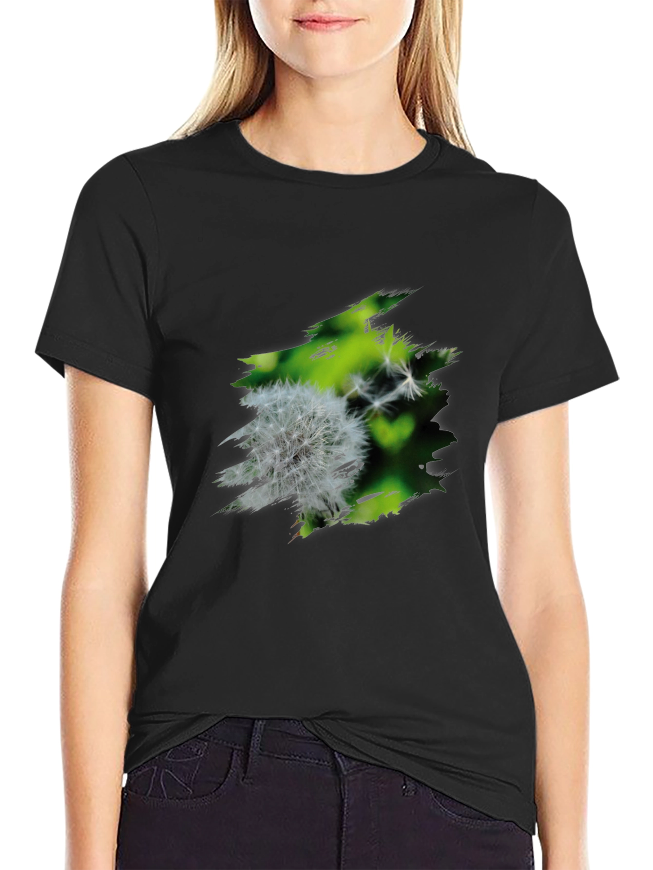 Dandelion Graphic Black T-Shirt