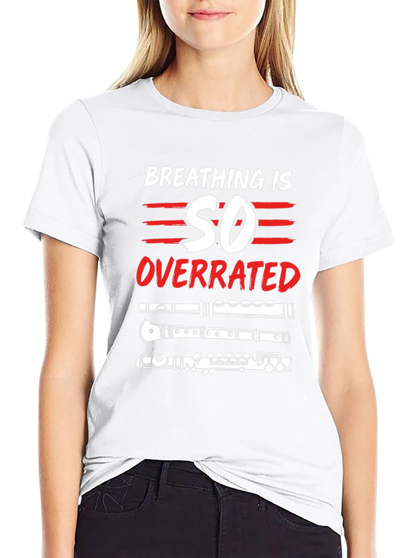 Breathing is Overrated Flute Player T-Shirt