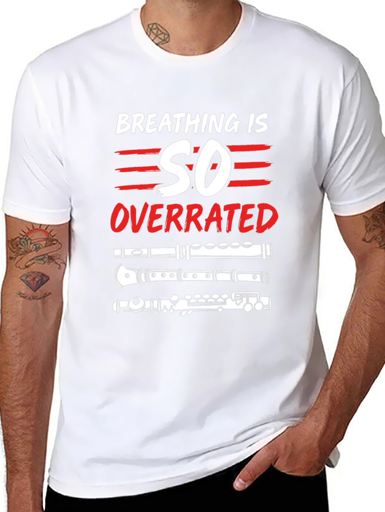 Breathing is Overrated Flute Player T-Shirt