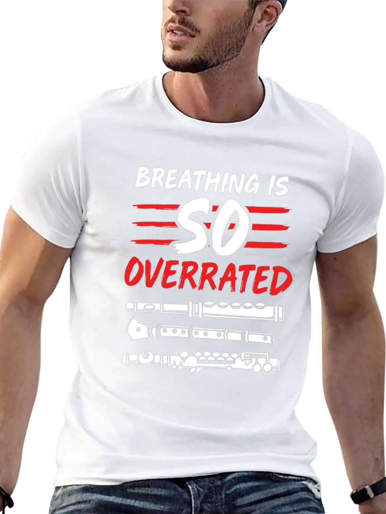Breathing is Overrated Flute Player T-Shirt
