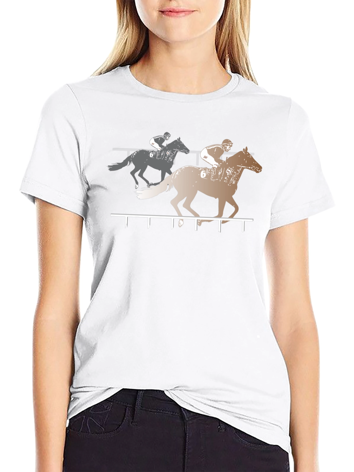 Horse Racing Graphic Tee - Black