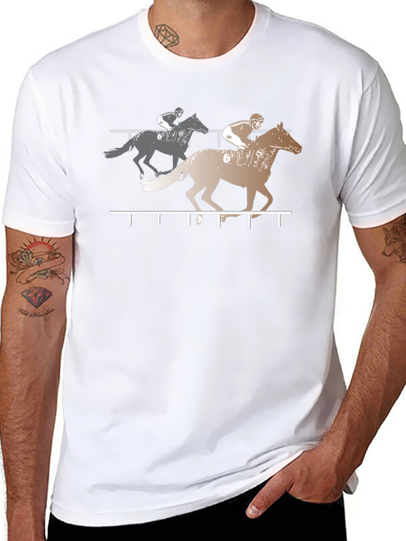 Horse Racing Graphic Tee - Black