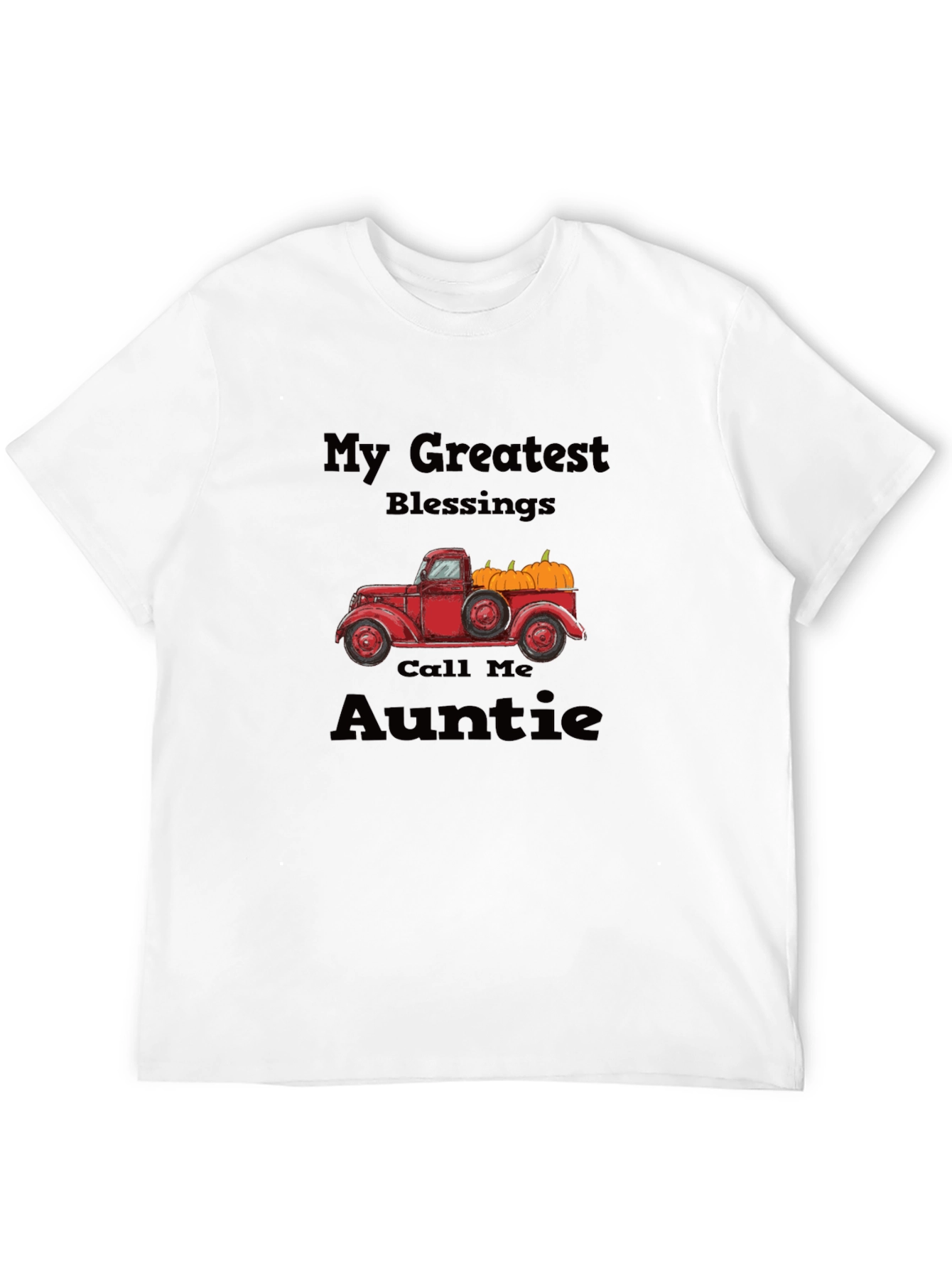 Auntie Blessings T-Shirt - Truck & Pumpkins Design