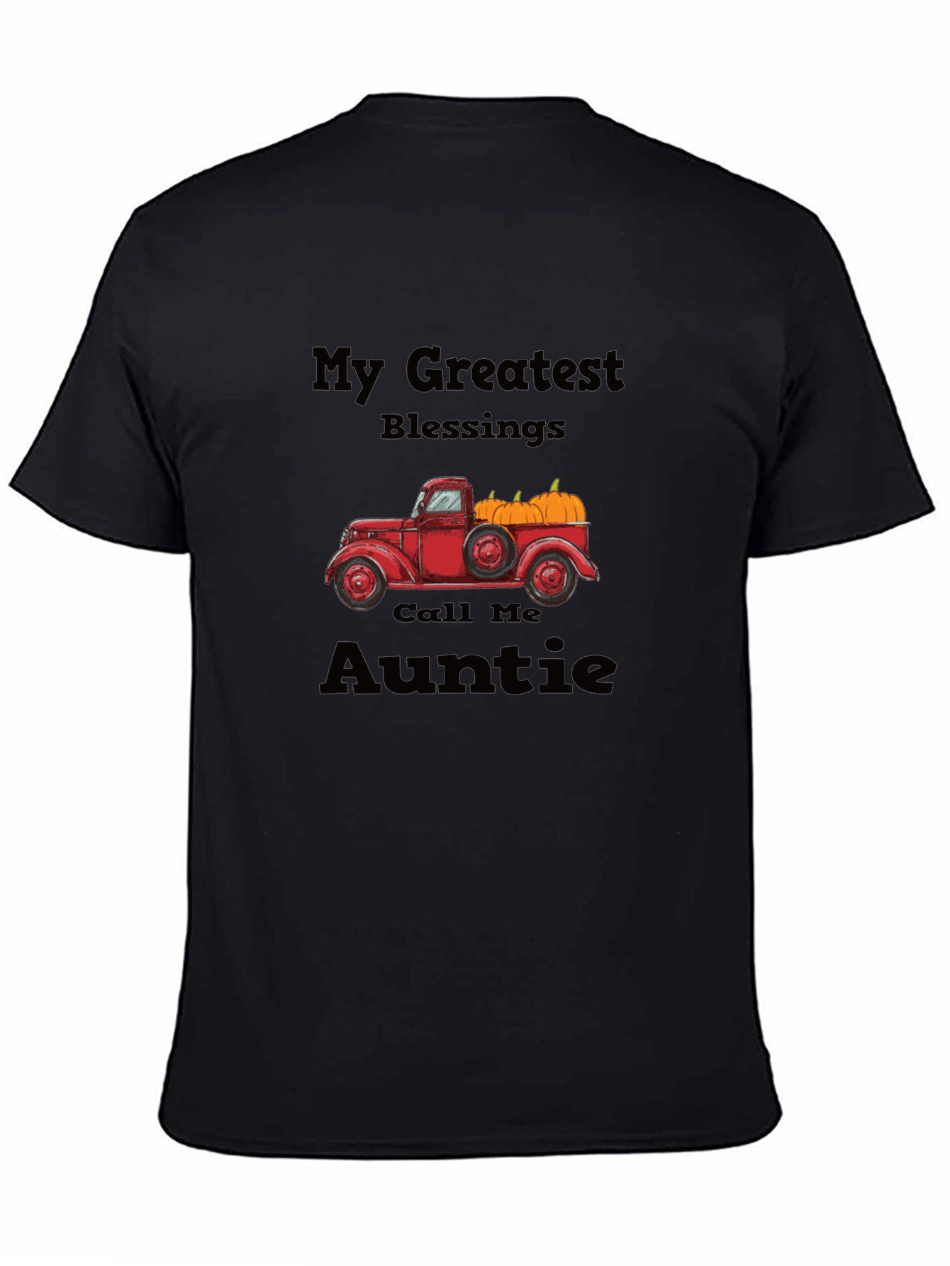 Auntie Blessings T-Shirt - Truck & Pumpkins Design