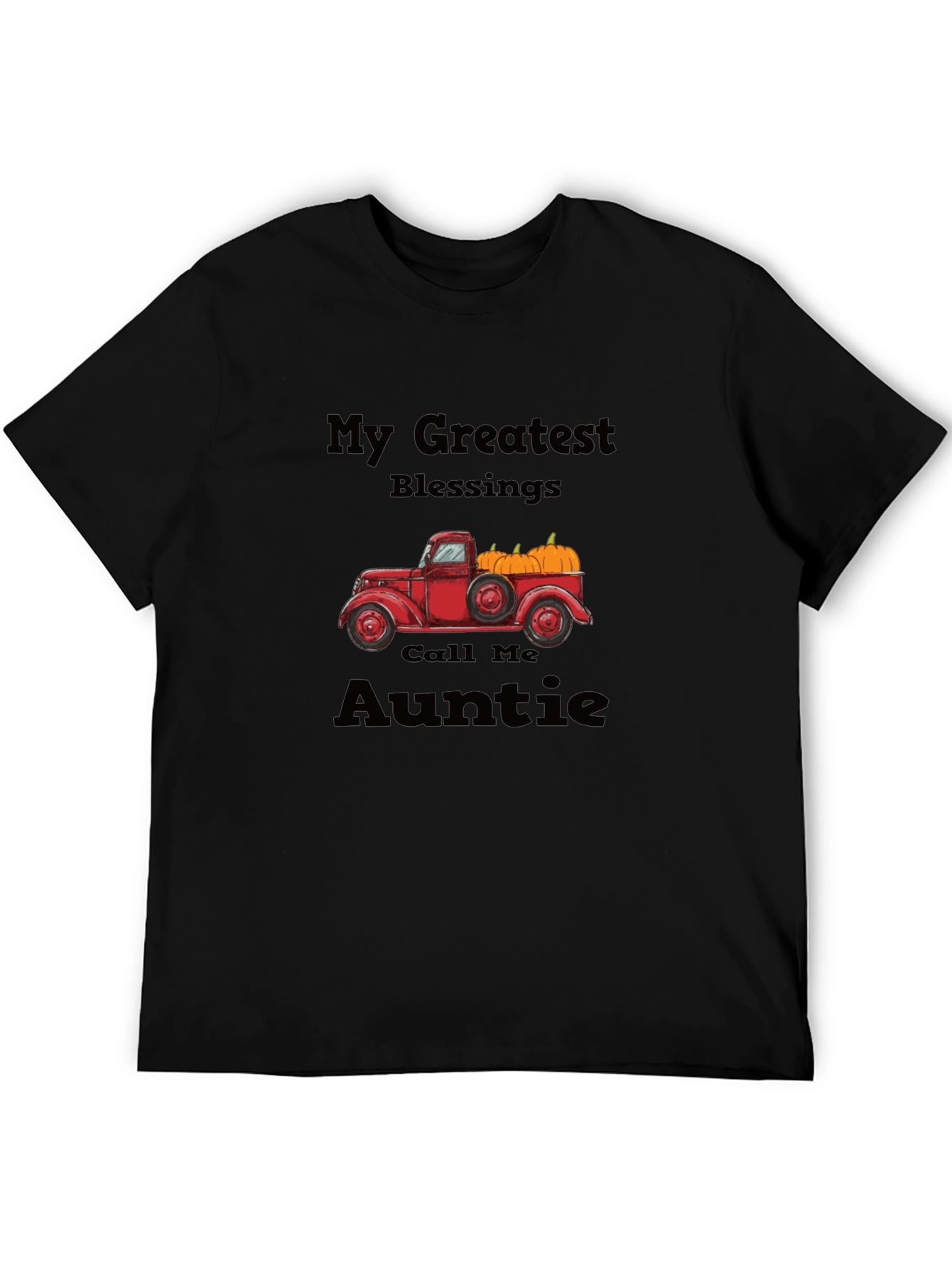 Auntie Blessings T-Shirt - Truck & Pumpkins Design