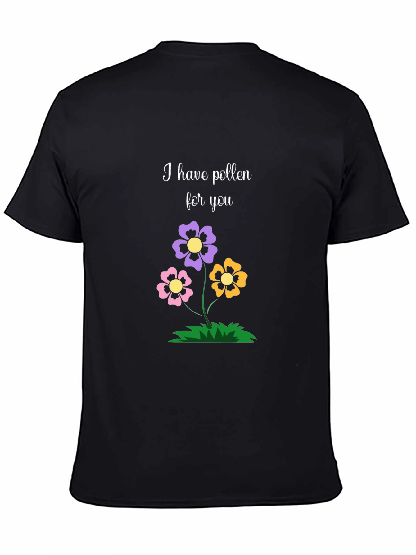 Floral Pollen Graphic Tee - Trendy Black T-Shirt