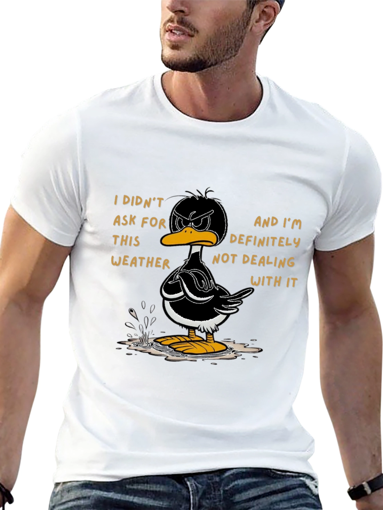 Funny Daffy Duck Weather Graphic T-Shirt
