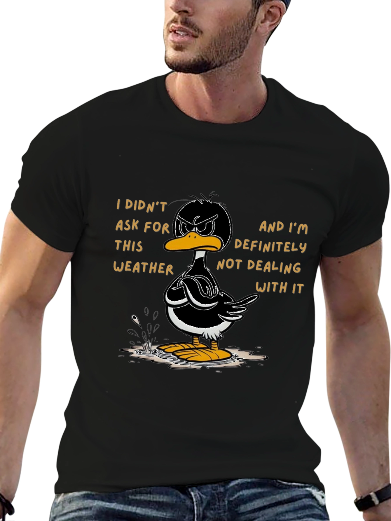 Funny Daffy Duck Weather Graphic T-Shirt