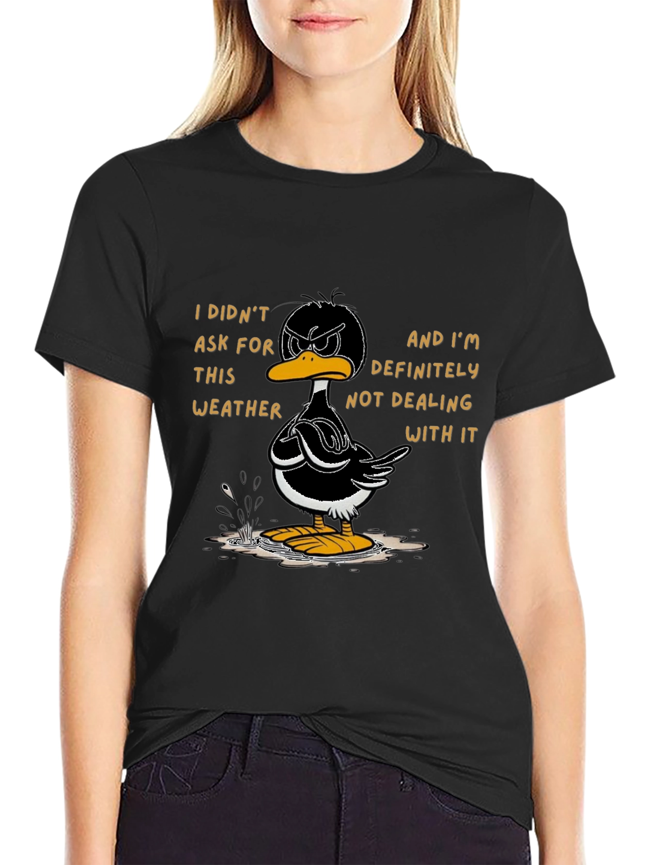 Funny Daffy Duck Weather Graphic T-Shirt