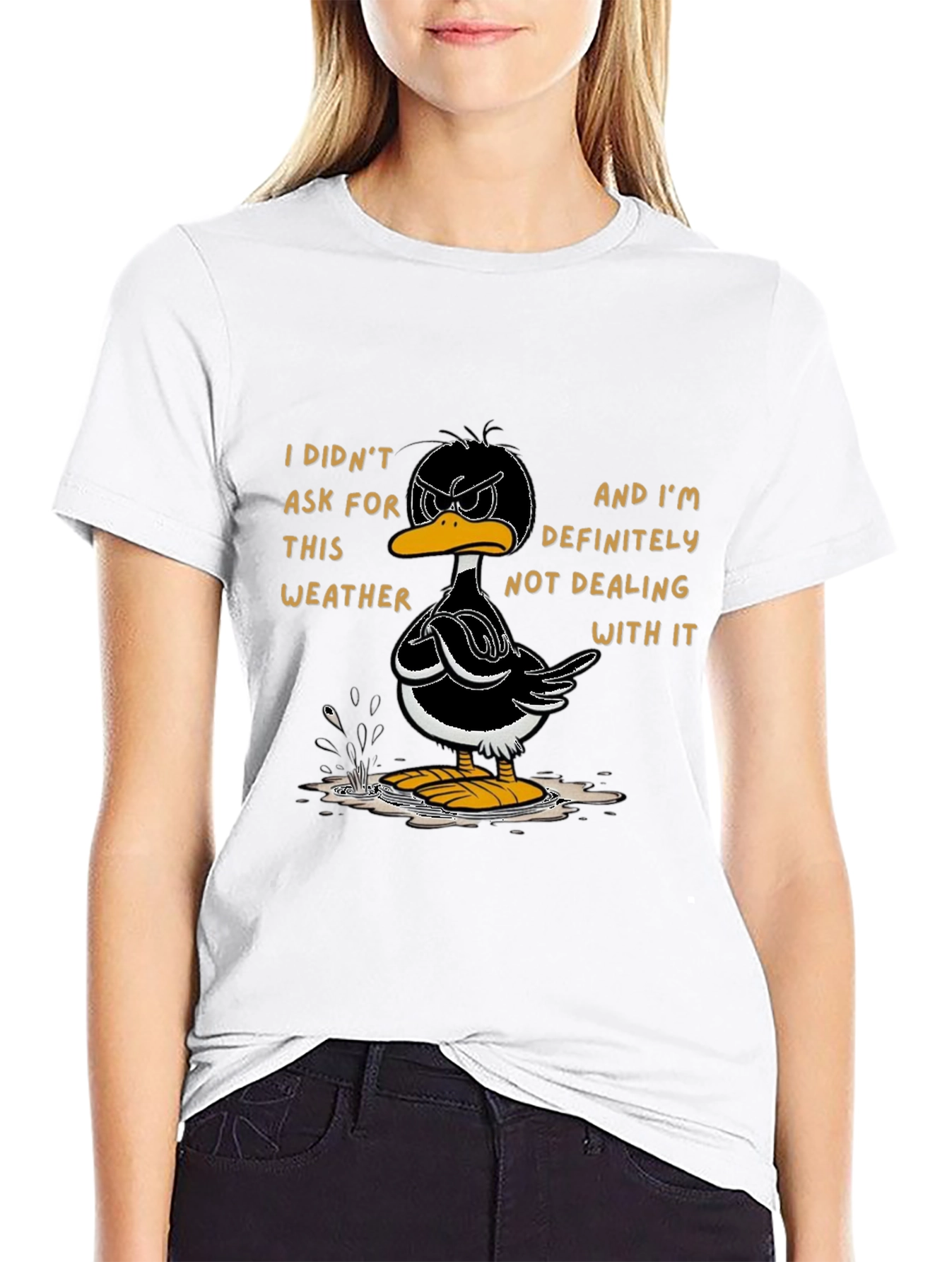 Funny Daffy Duck Weather Graphic T-Shirt
