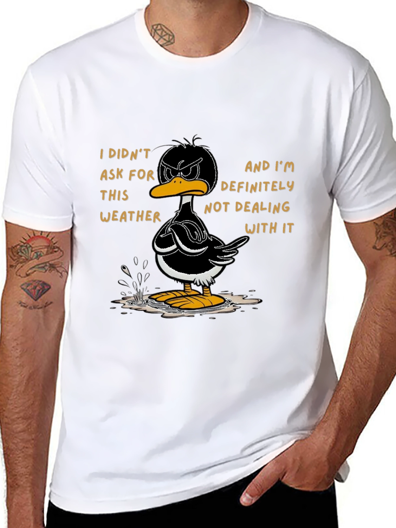 Funny Daffy Duck Weather Graphic T-Shirt