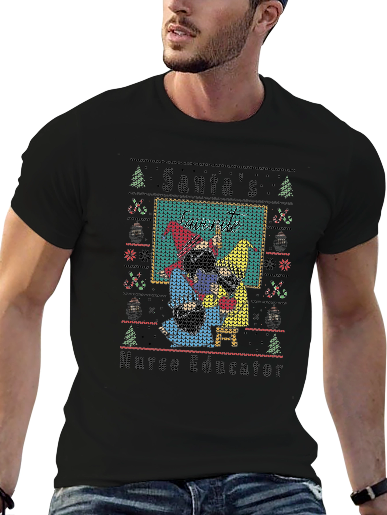 Santas Nurse Educator Ugly Christmas Sweater T-Shirt
