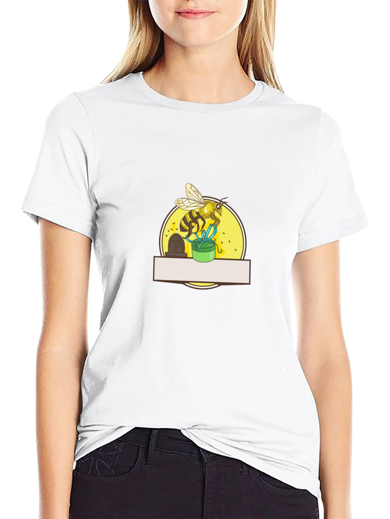 Bee Graphic Tee - Black Cotton Blend