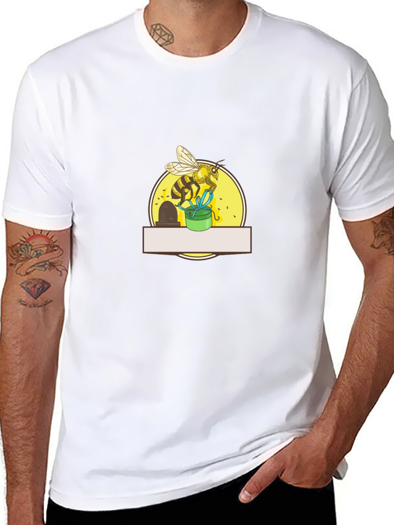 Bee Graphic Tee - Black Cotton Blend
