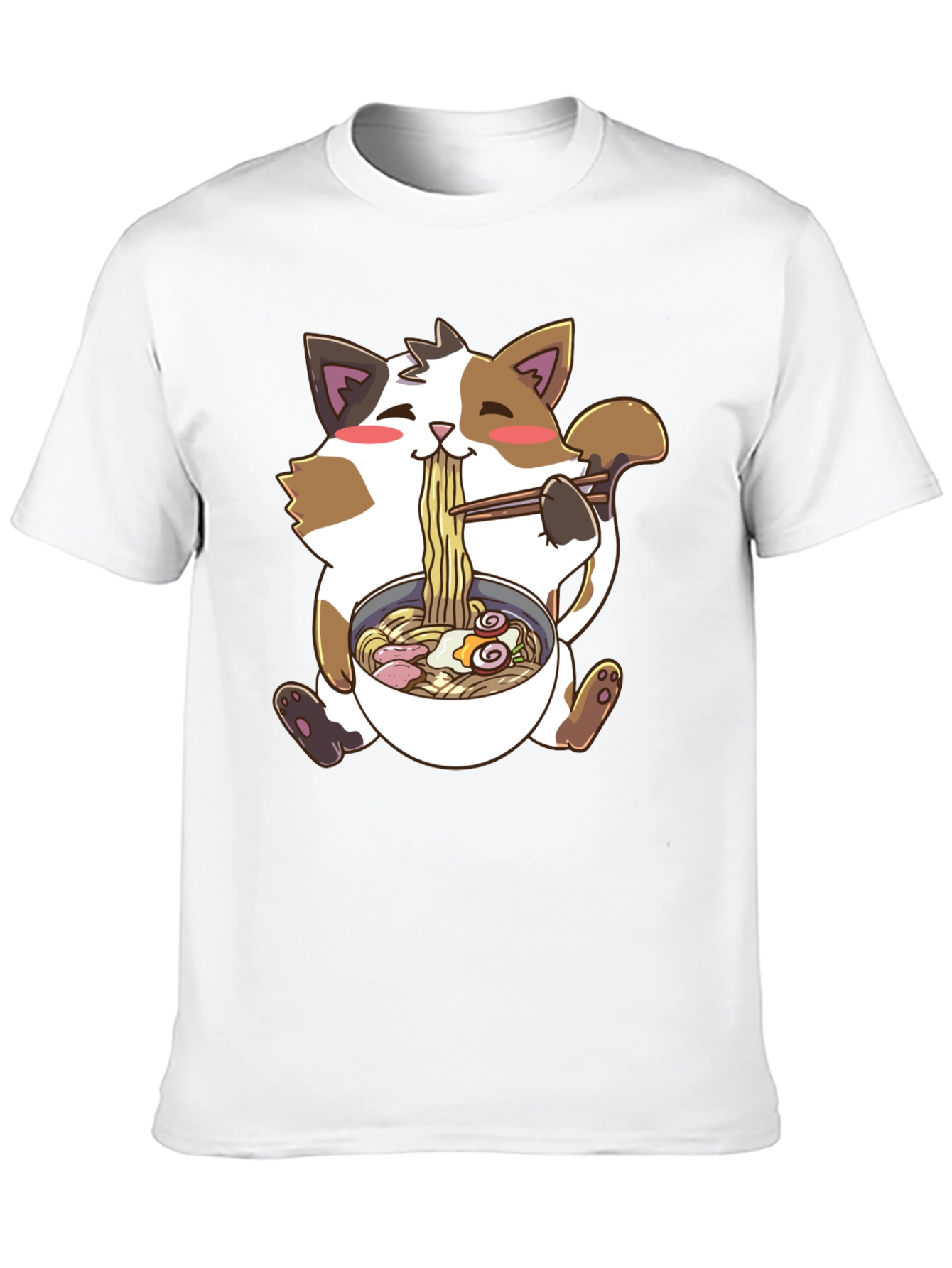 Kawaii Cat Ramen T-Shirt - Cute Anime Style