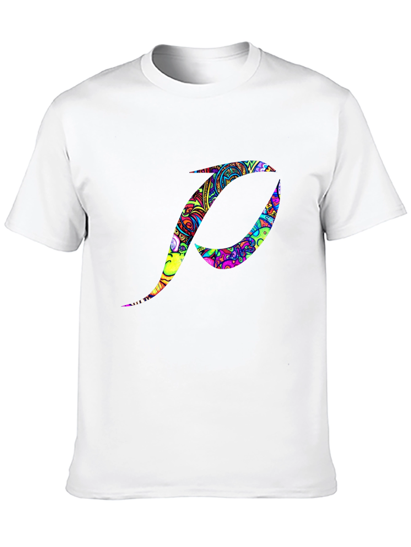 Psychedelic Initial P Black T-Shirt