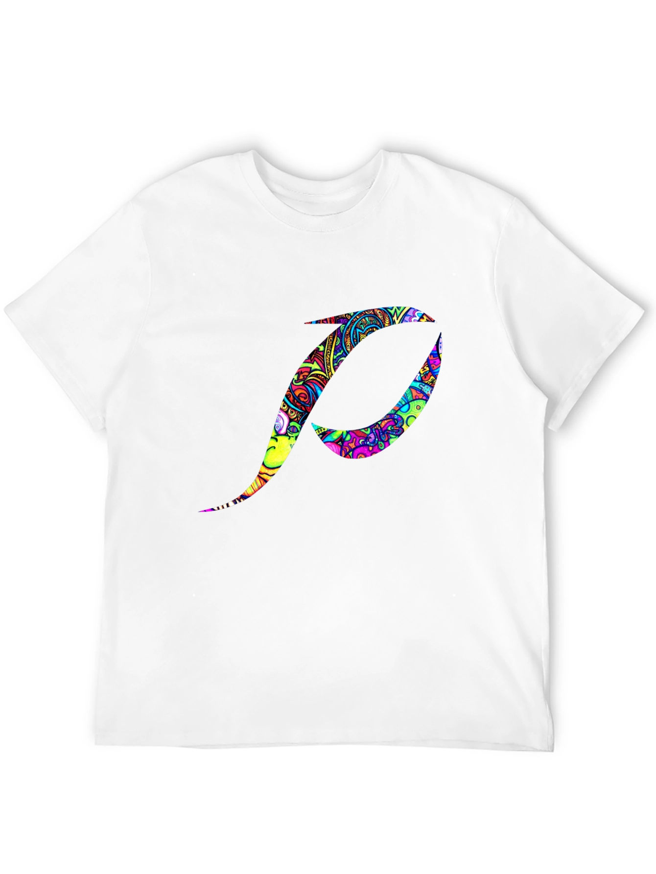 Psychedelic Initial P Black T-Shirt