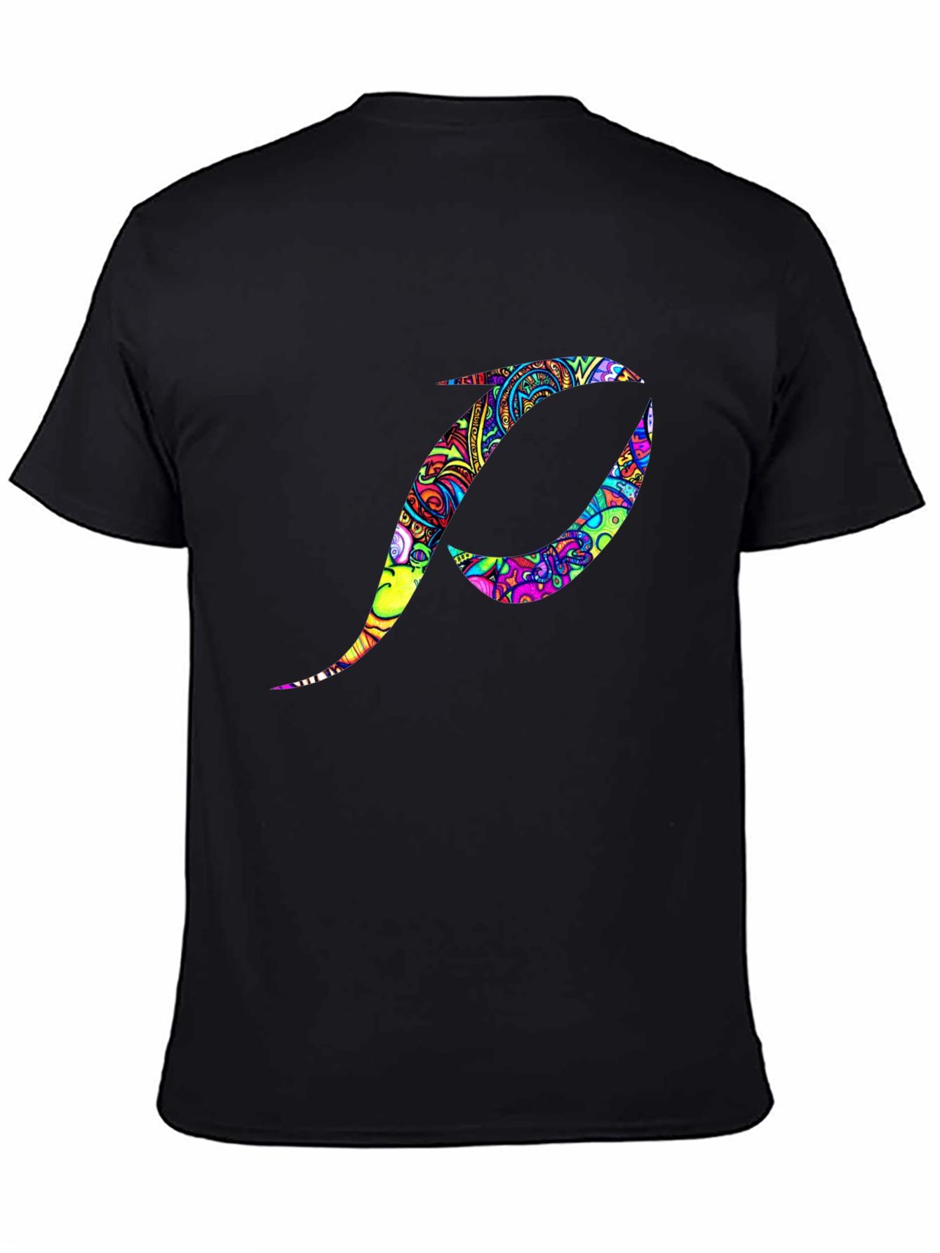 Psychedelic Initial P Black T-Shirt