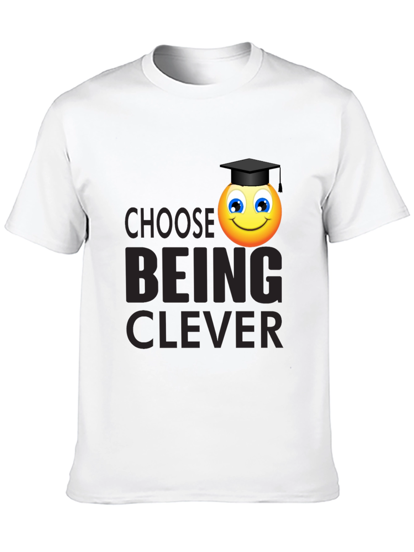 Clever Grad Emoji Black T-Shirt