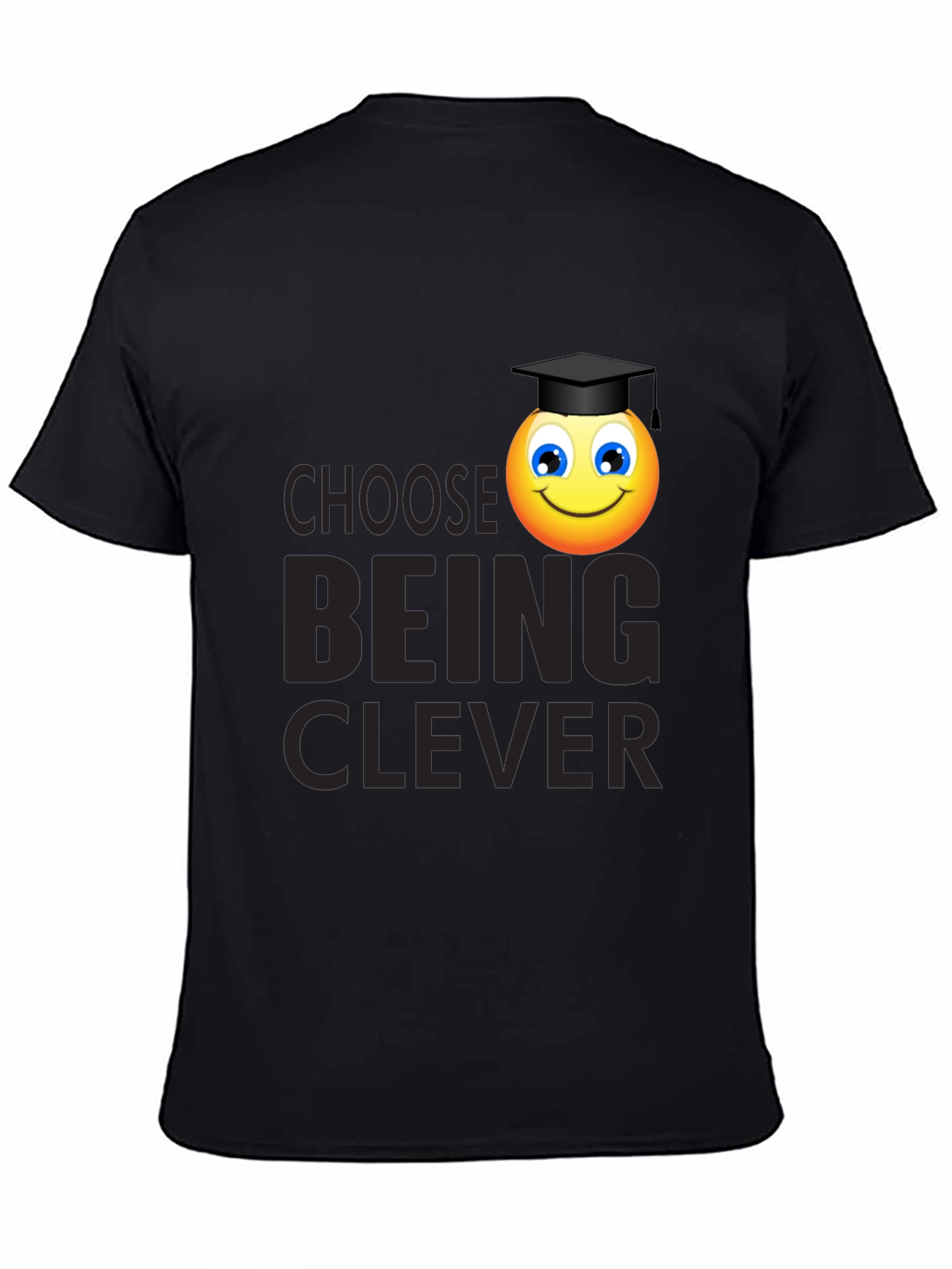Clever Grad Emoji Black T-Shirt