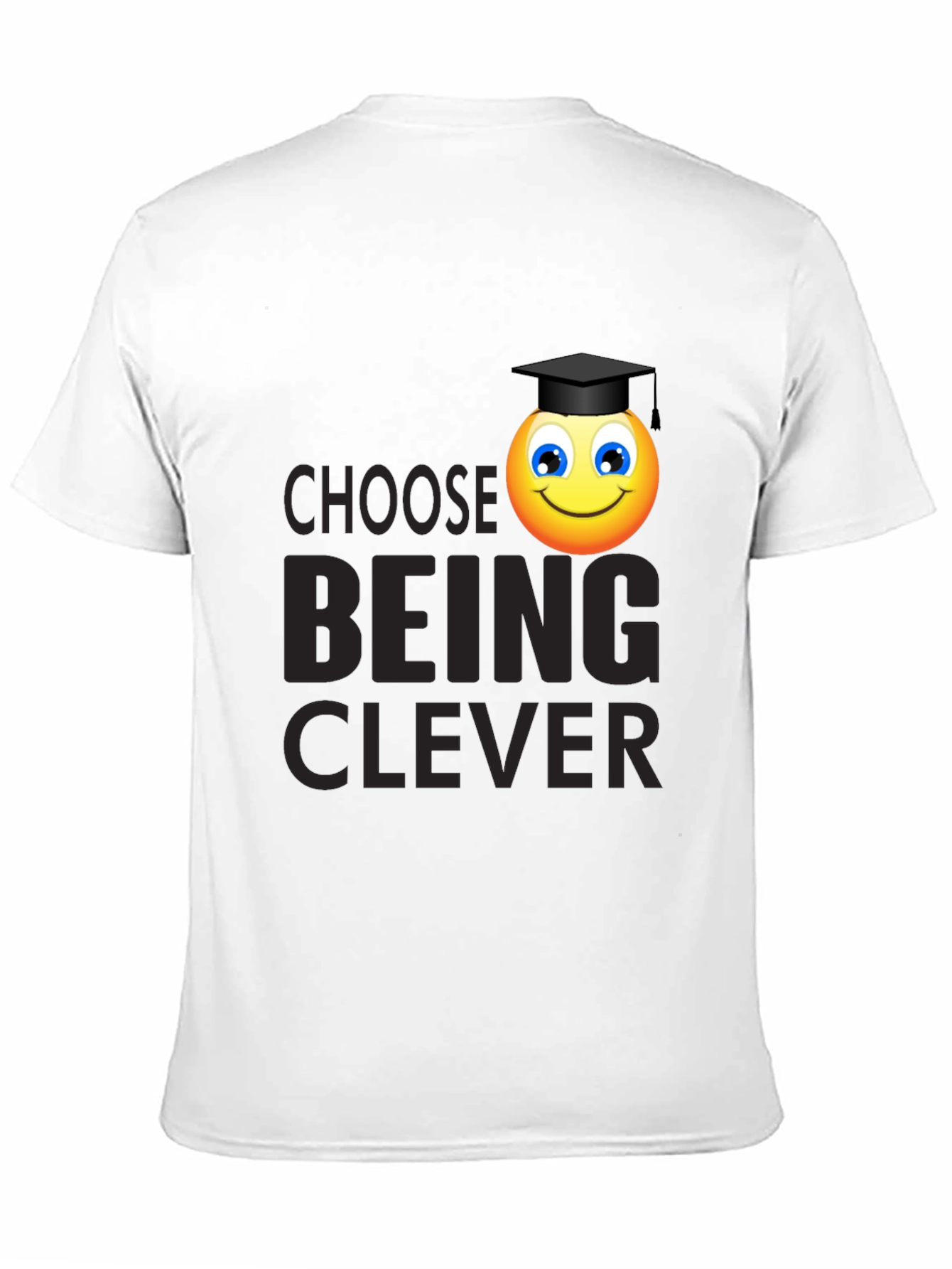 Clever Grad Emoji Black T-Shirt