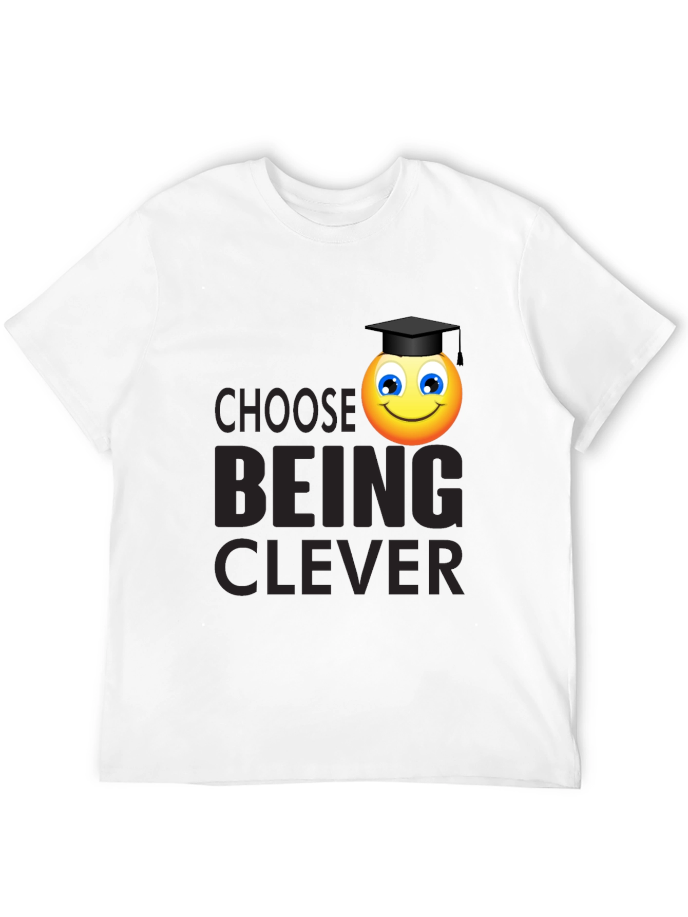 Clever Grad Emoji Black T-Shirt