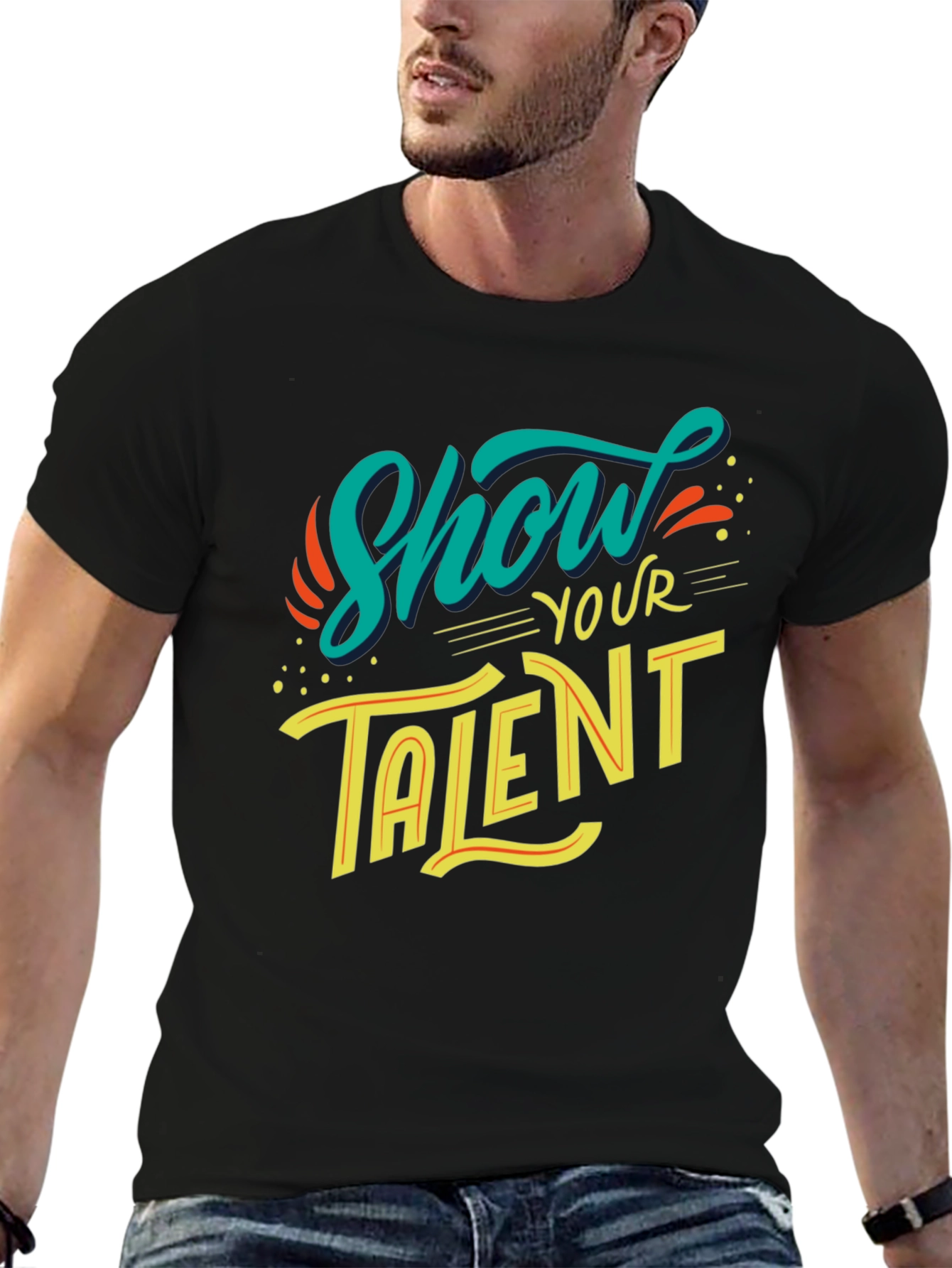 Show Your Talent Graphic Black T-Shirt