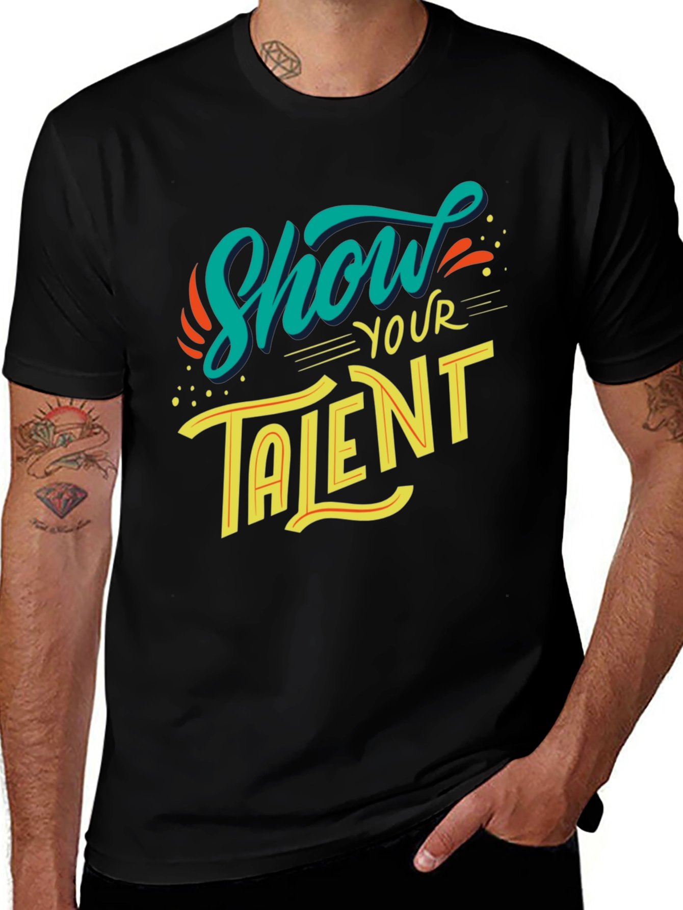 Show Your Talent Graphic Black T-Shirt