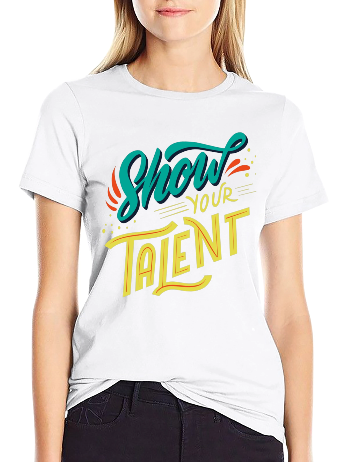 Show Your Talent Graphic Black T-Shirt