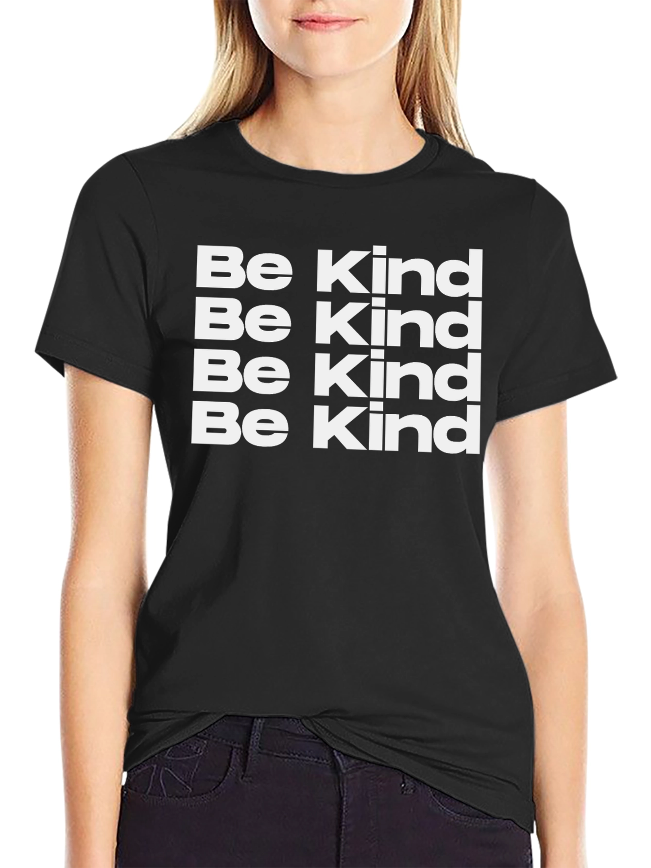 Be Kind Graphic Print Black T-Shirt