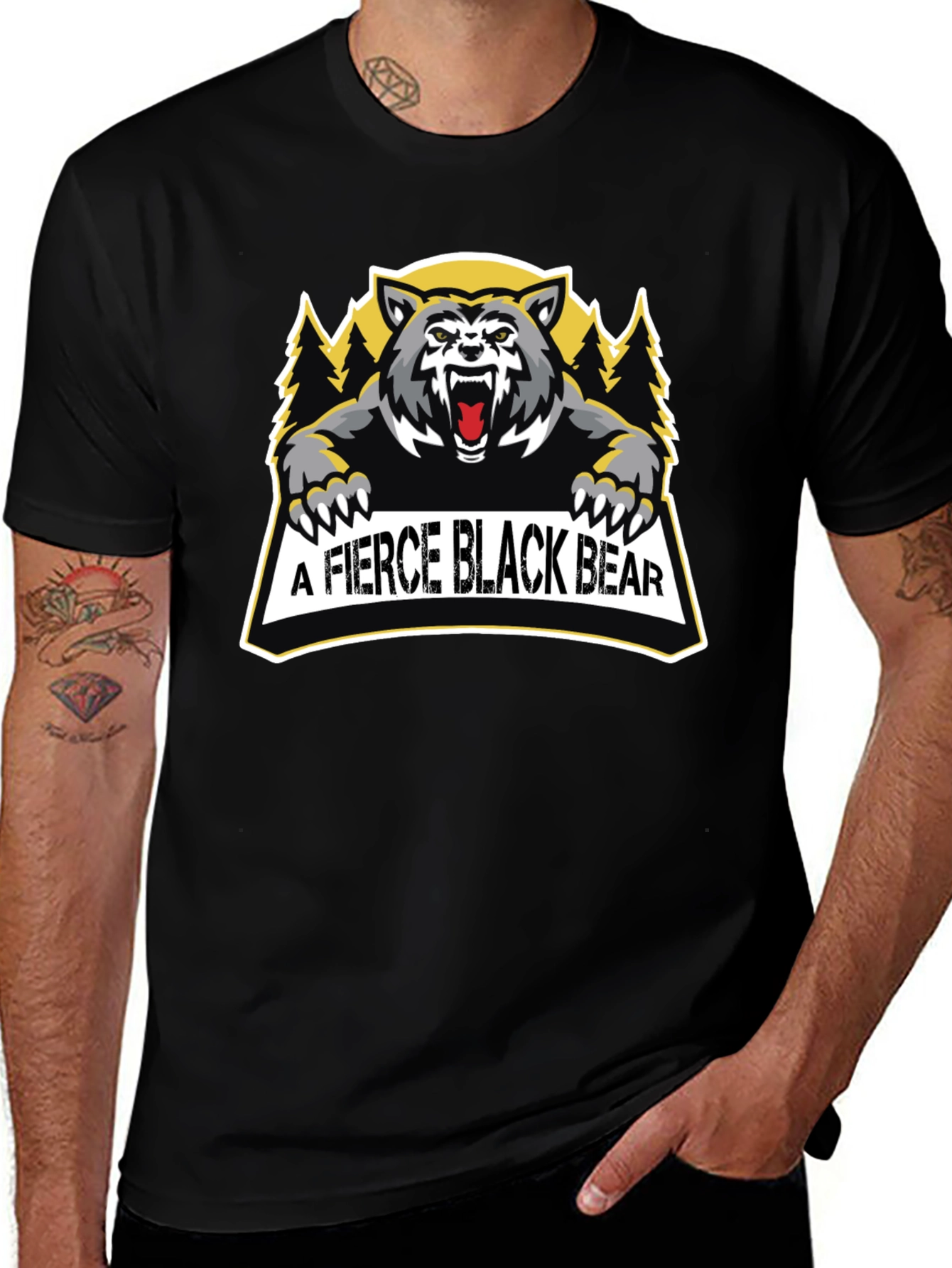 Fierce Black Bear Graphic Tee