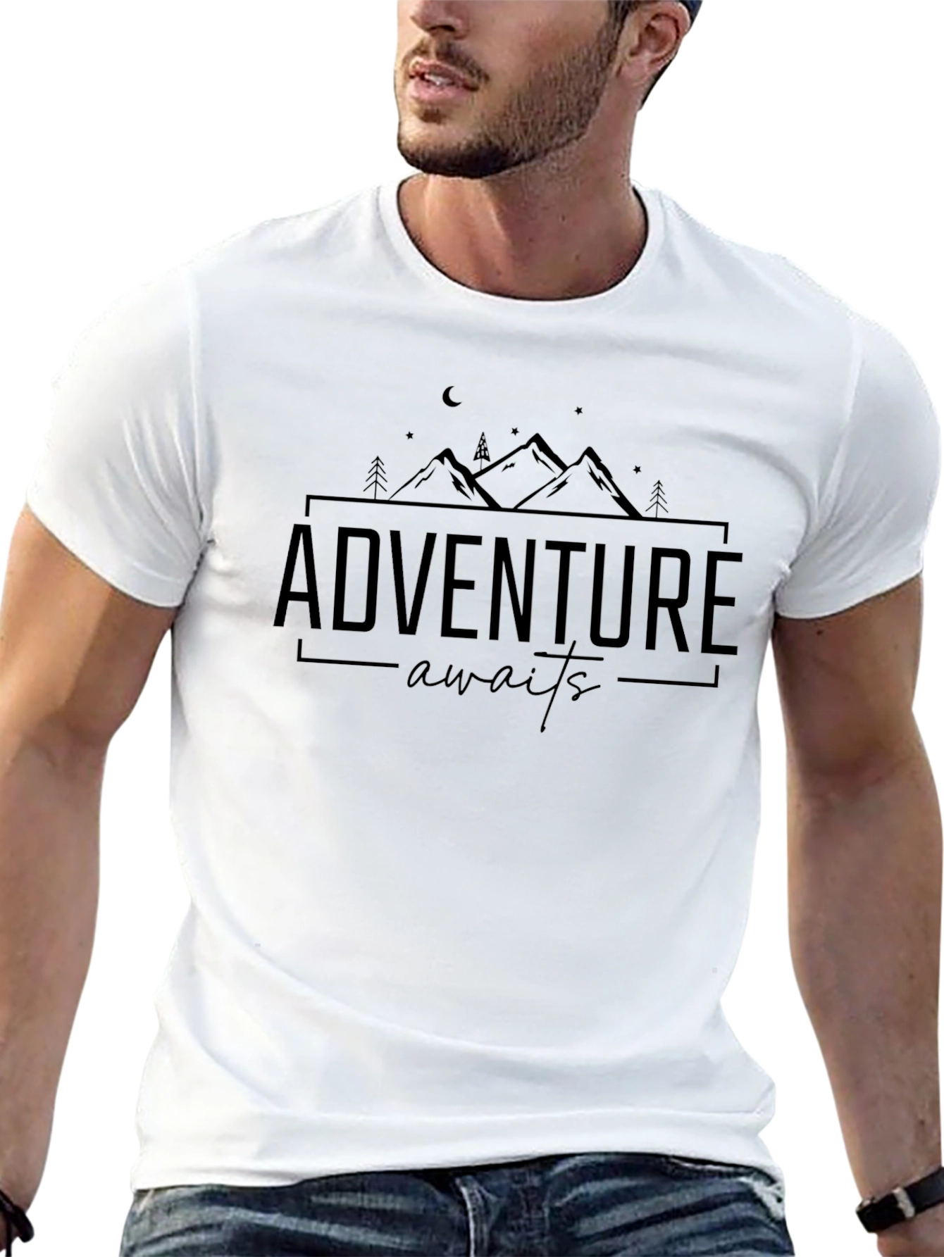 Adventure Awaits Graphic Tee - Unisex Black T-Shirt