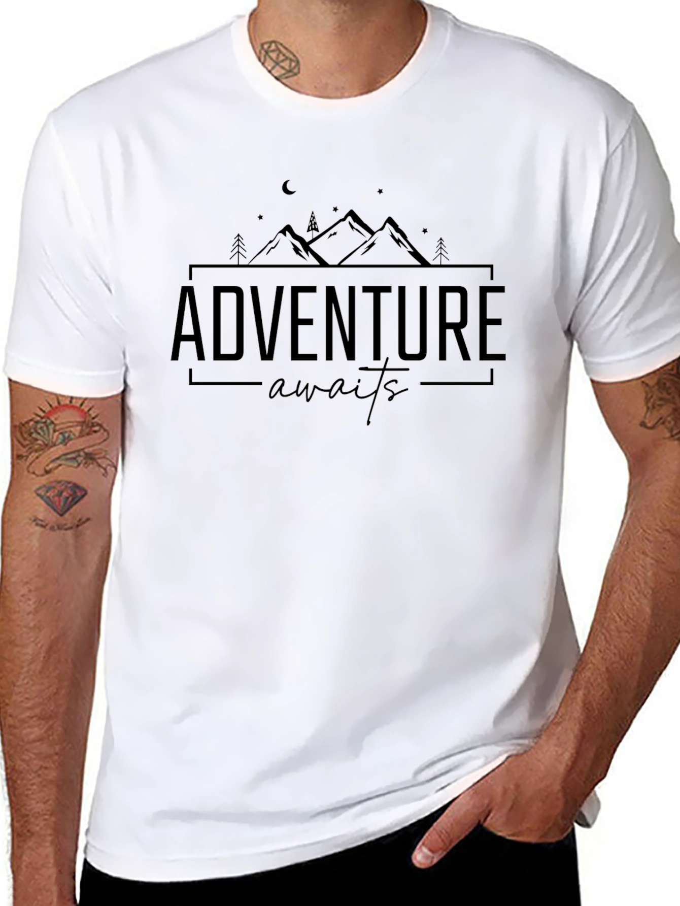Adventure Awaits Graphic Tee - Unisex Black T-Shirt