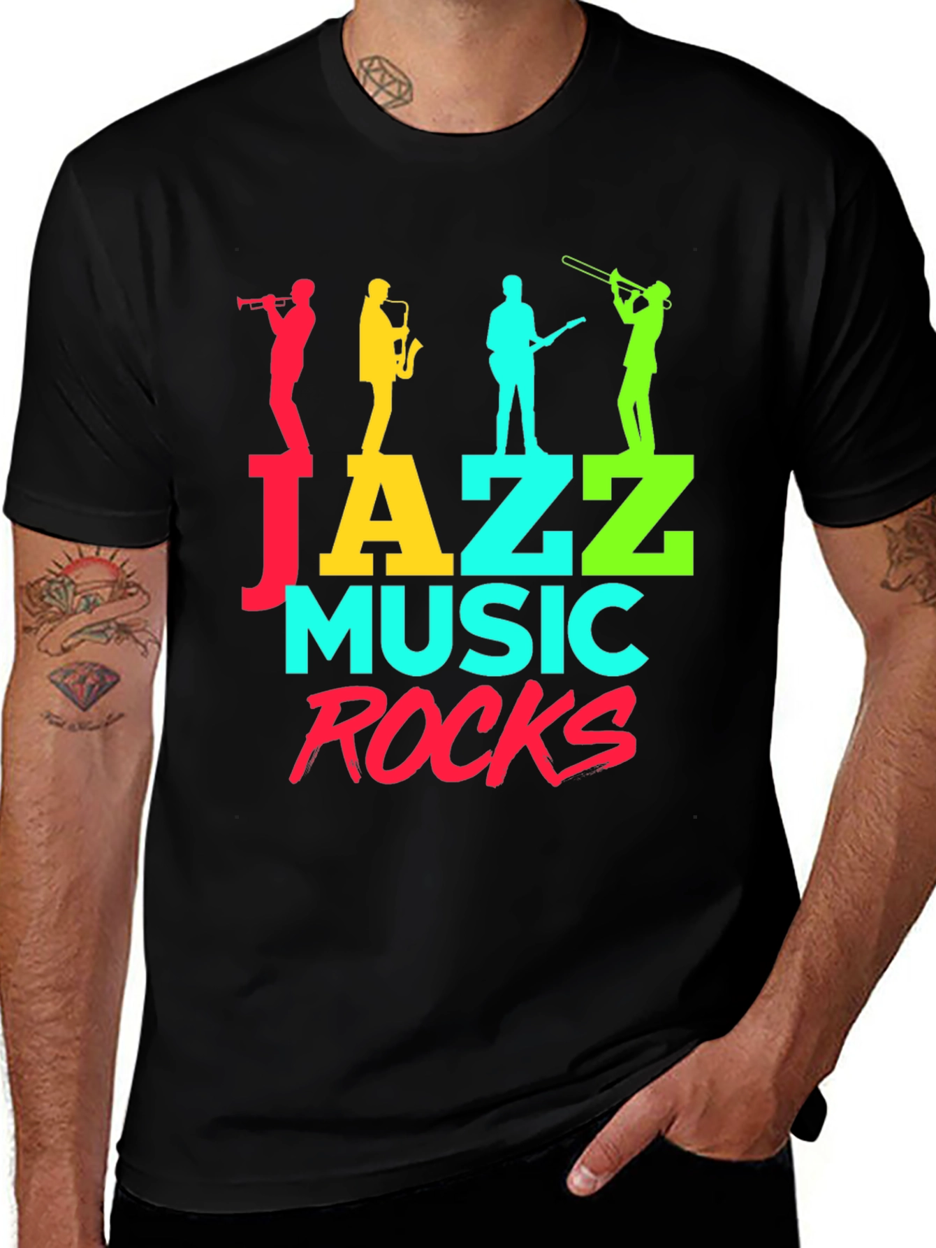 Jazz Music Rocks Graphic T-Shirt