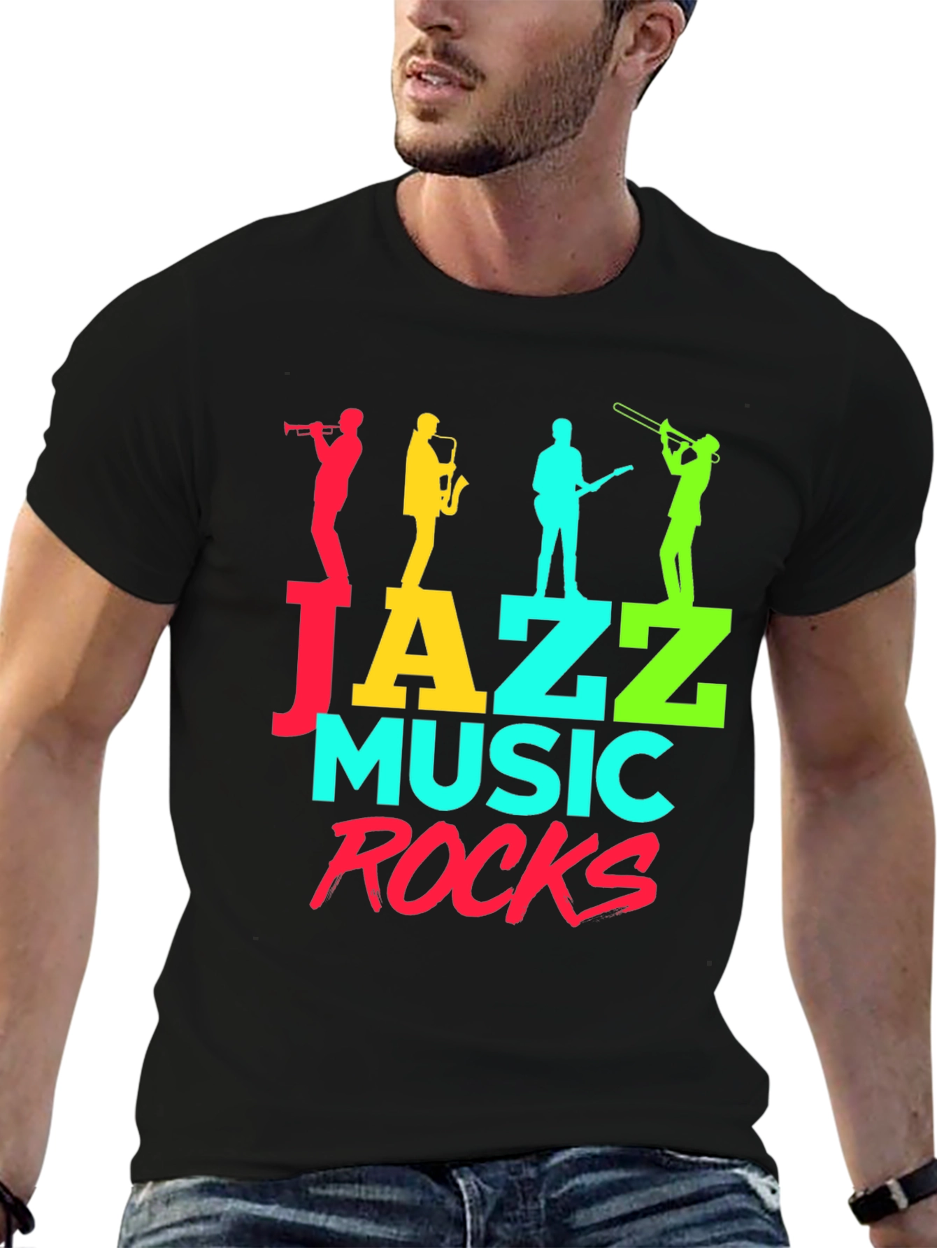 Jazz Music Rocks Graphic T-Shirt