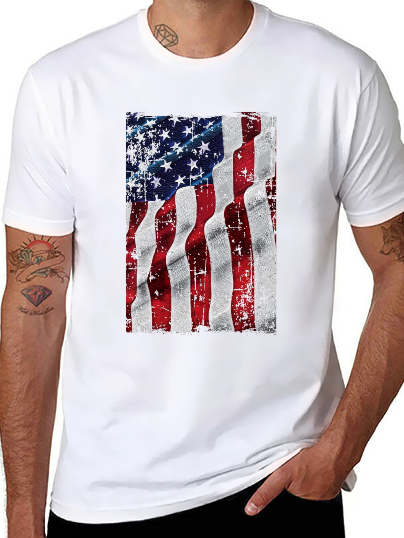 American Flag Graphic T-Shirt - Patriotic Design