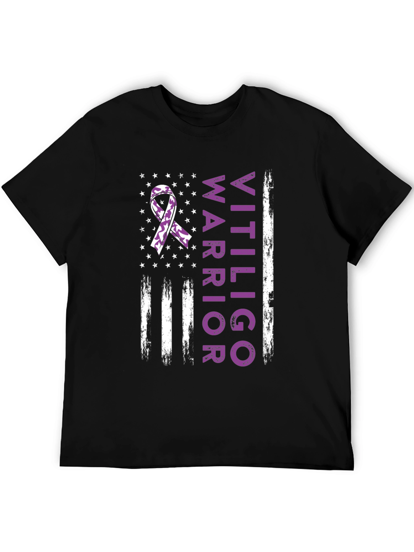 Vitiligo Warrior American Flag T-Shirt