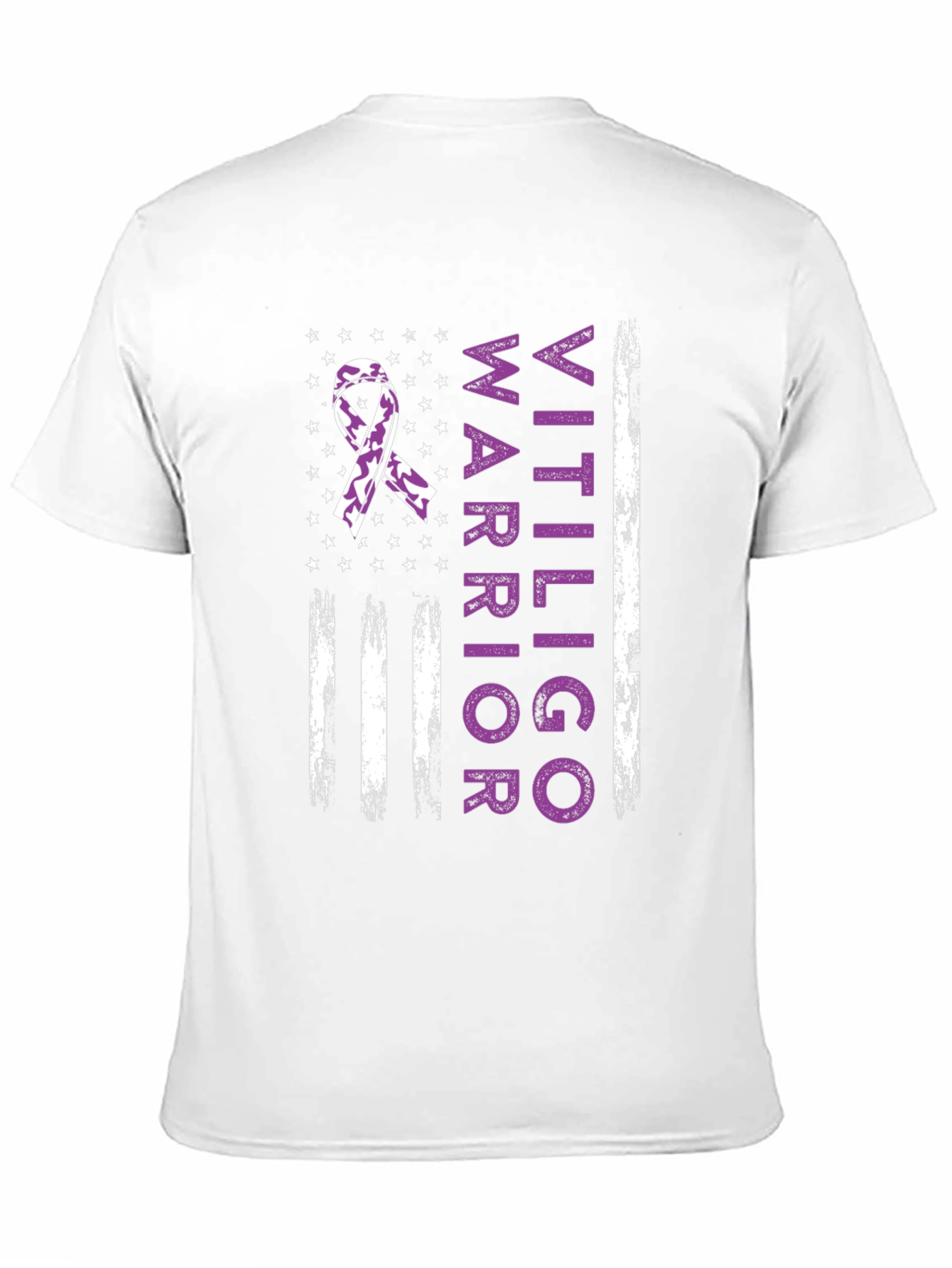 Vitiligo Warrior American Flag T-Shirt