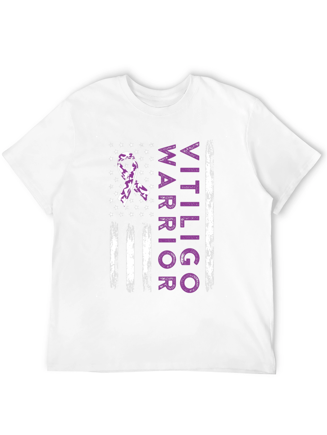 Vitiligo Warrior American Flag T-Shirt