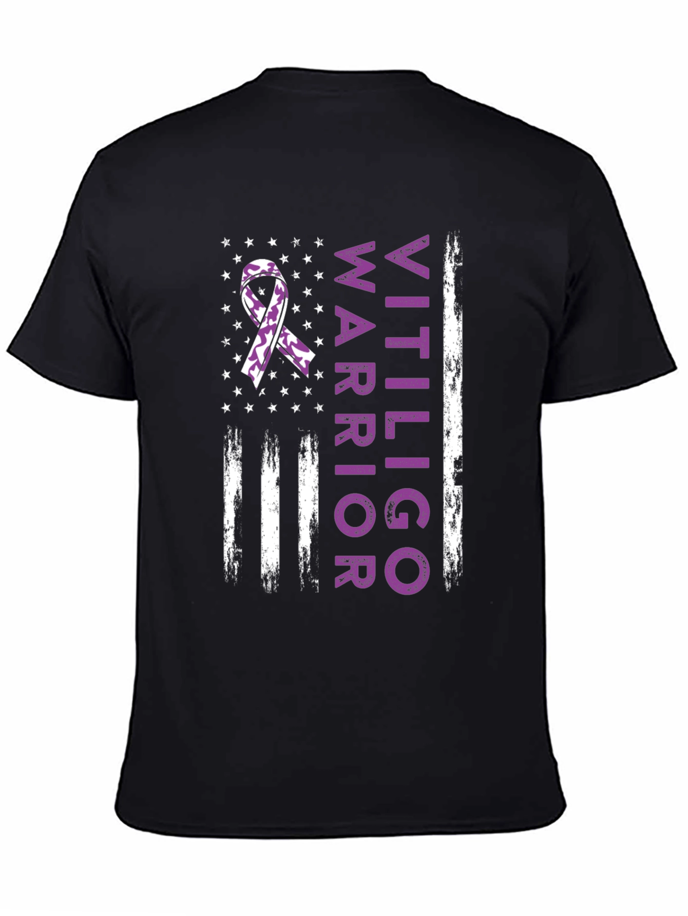 Vitiligo Warrior American Flag T-Shirt