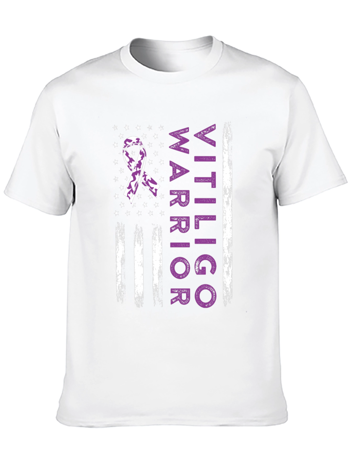 Vitiligo Warrior American Flag T-Shirt