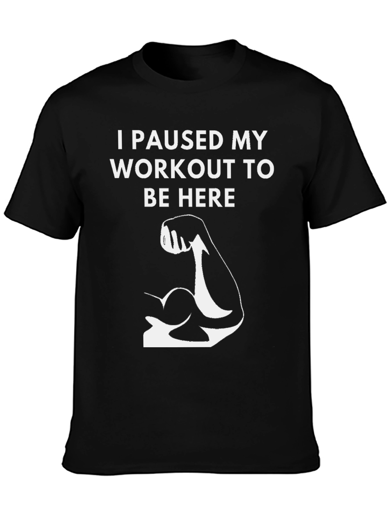 Workout Pause Black Graphic T-Shirt