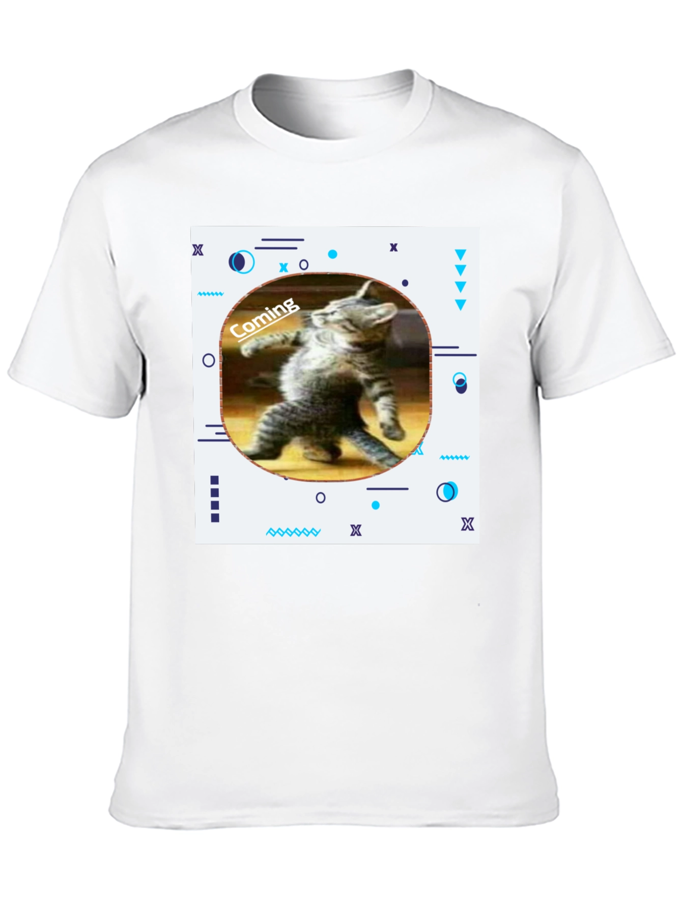 Funny Cat Coming T-Shirt - Black