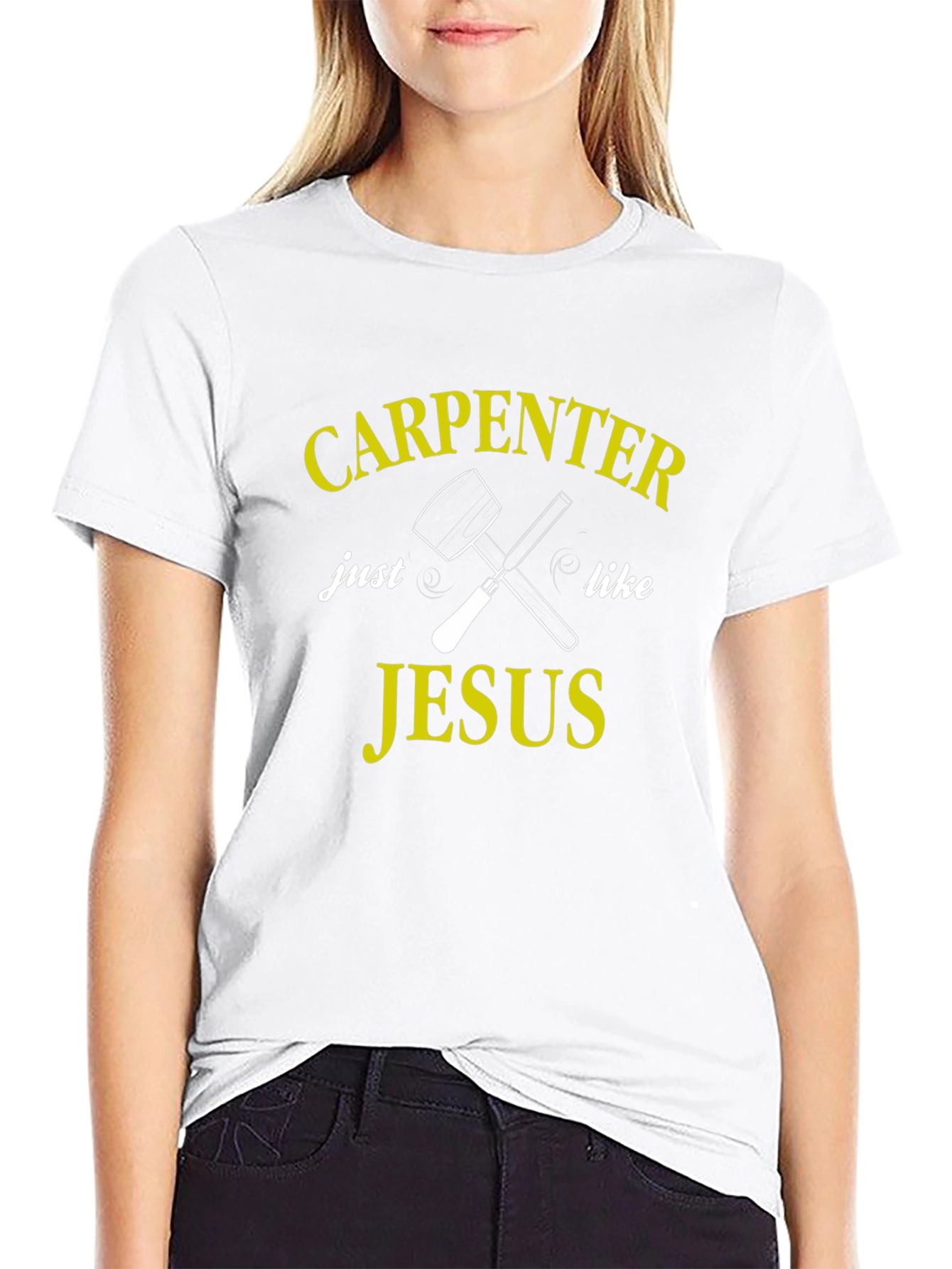Carpenter Like Jesus Black Graphic Tee Shirt