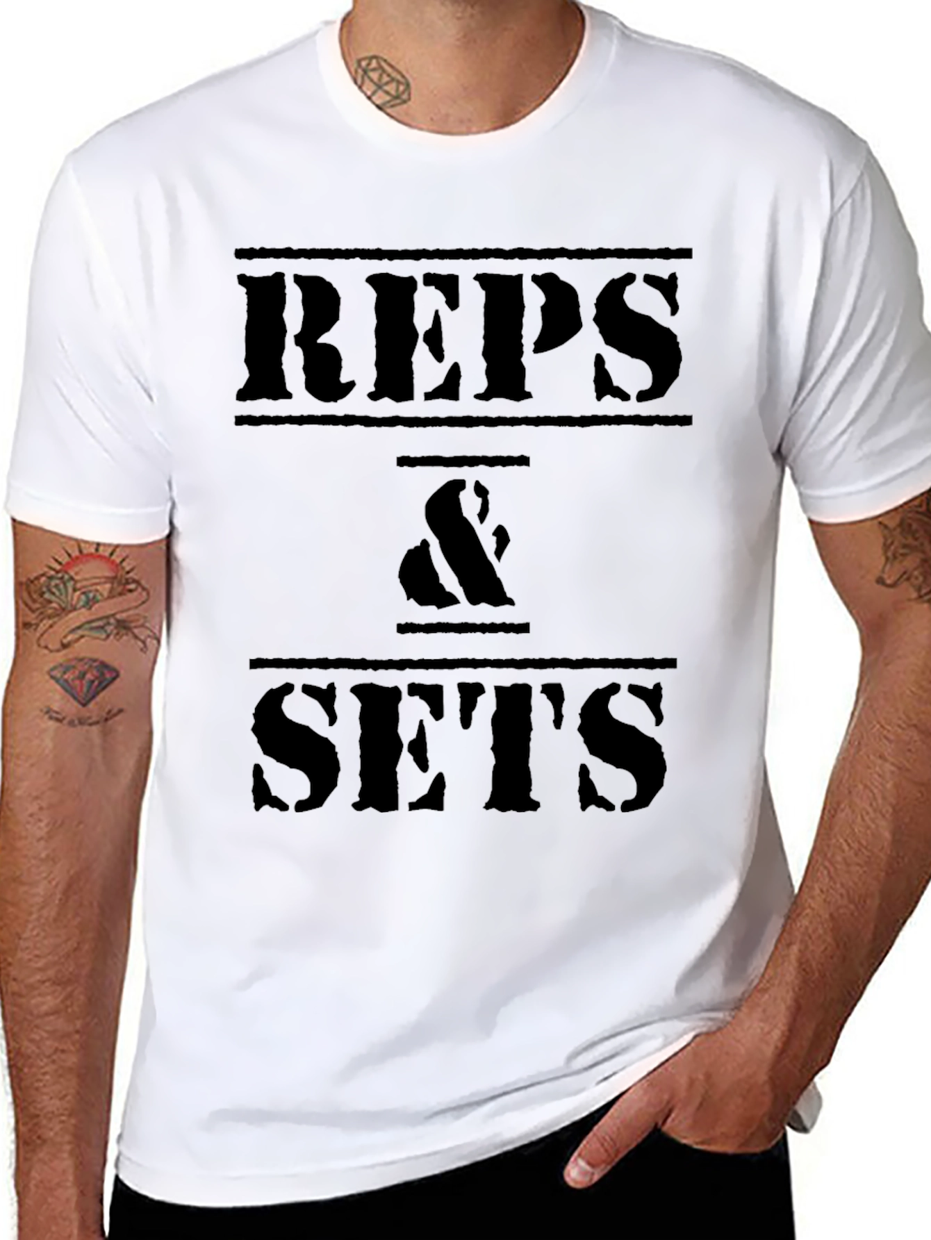 Reps & Sets Black Graphic T-Shirt
